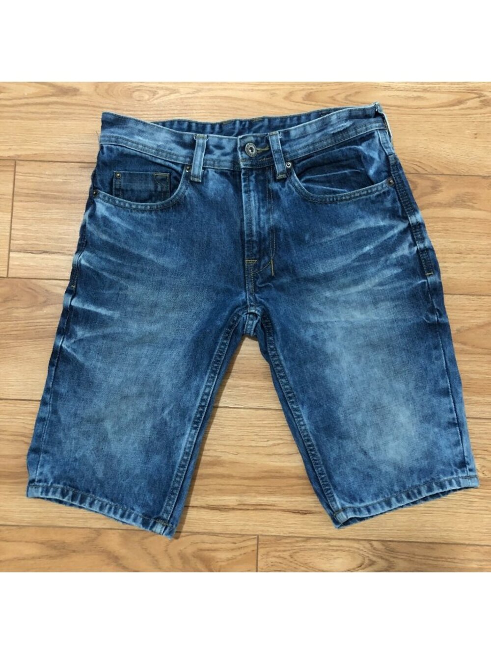 Buffalo David Bitton Driven Basic Jean Denim Shorts Men's 28 Light Wash Long EUC